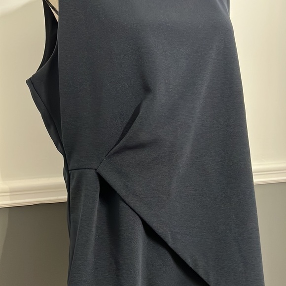 Ann Taylor Factory Sleeveless Blouse Navy XL Zip on the Back - Picture 2 of 7